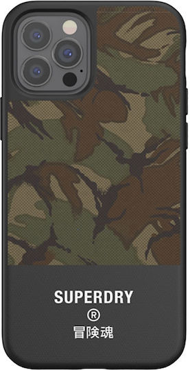 Superdry Molded Canvas Задна корица Текстил Черен (iPhone 12 / 12 Pro)