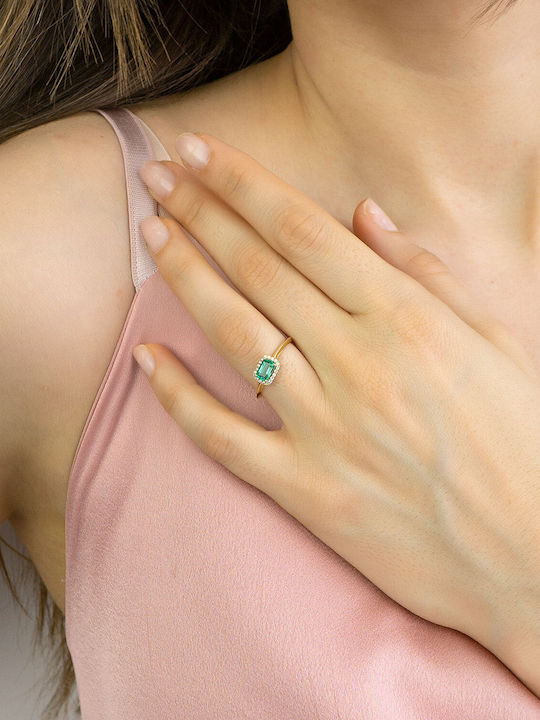 Kiriakos Gofas Femeie Inel cu Diamant din Aur 18K