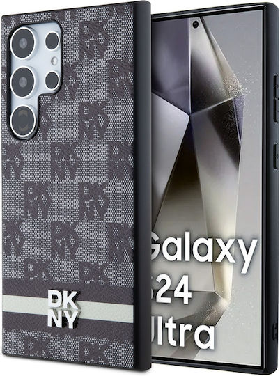 DKNY Pattern Задна корица Пластмаса / Кожа Черен (Galaxy S24 Ultra)