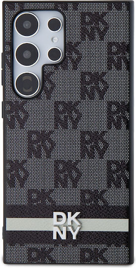 DKNY Pattern Задна корица Пластмаса / Кожа Черен (Galaxy S24 Ultra)