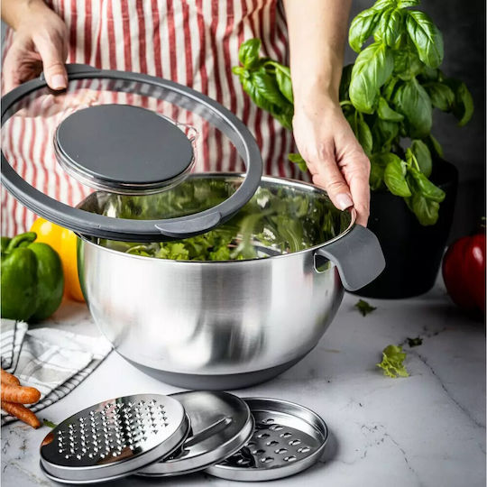 KING Hoff Stainless Steel Mixing Bowl Capacity 5lt with Diameter 24cm and Height 14cm.