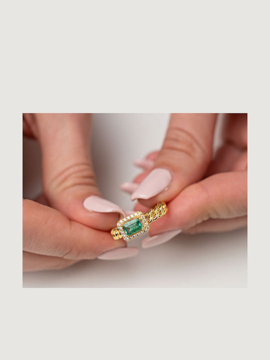 Kiriakos Gofas Femeie Inel cu Diamant din Aur 18K
