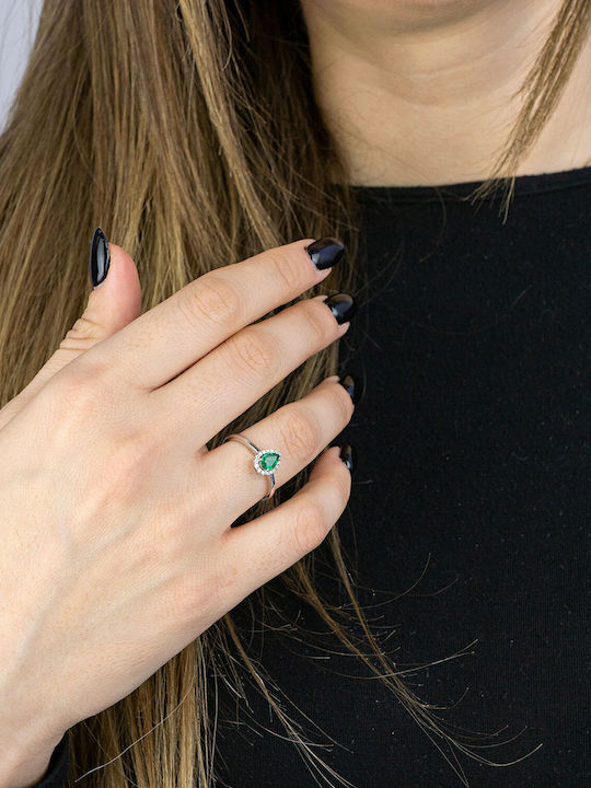 Kiriakos Gofas Damen Ring mit Diamant aus Weißgold 18K