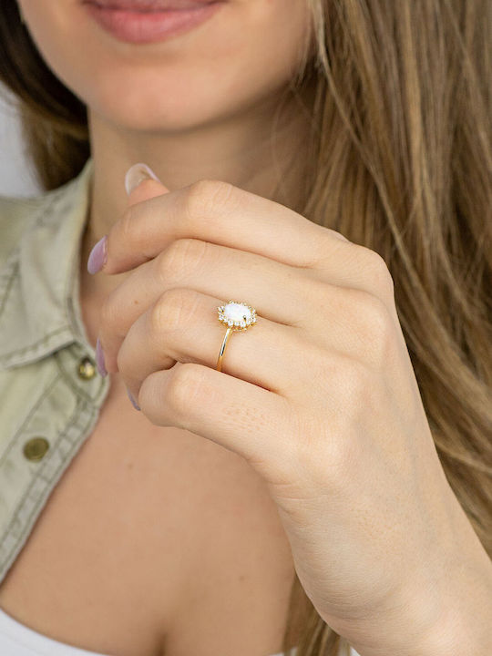 Kiriakos Gofas Damen Ring mit Steinen aus Gold 14K