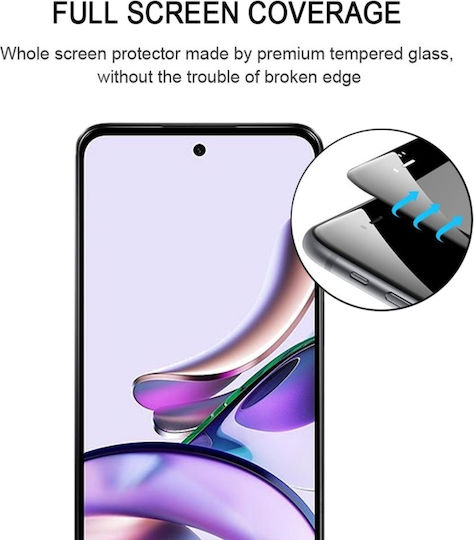 0.3mm Full Glue Full Face Tempered Glass Μαύρο (Motorola Moto G13)