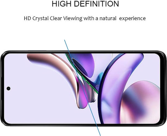 0.3mm Full Glue Full Face Tempered Glass Μαύρο (Motorola Moto G13)