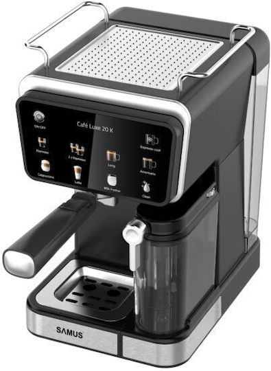 Samus Mașină de Espresso 1350W Presiune 20bar pentru Cappuccino Neagră