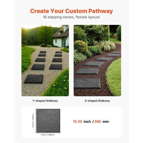 Vevor Garden Flooring Supplies Plastic Decking Board 39.37x39.37cm 16 Pieces