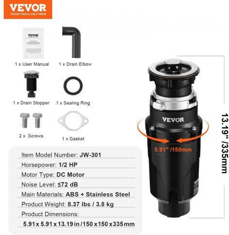 Vevor Food Waste & Garbagge Disposer 1/2hp