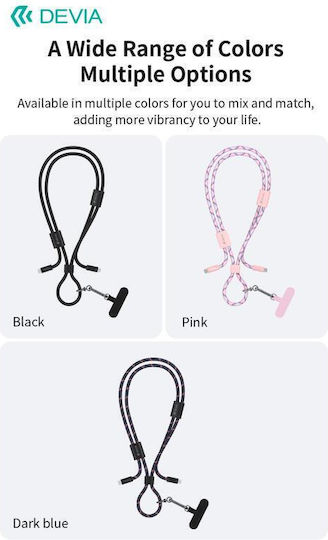 Devia Braided USB 2.0 Cable USB-C male - USB-C 60W PD Ροζ 1.6m