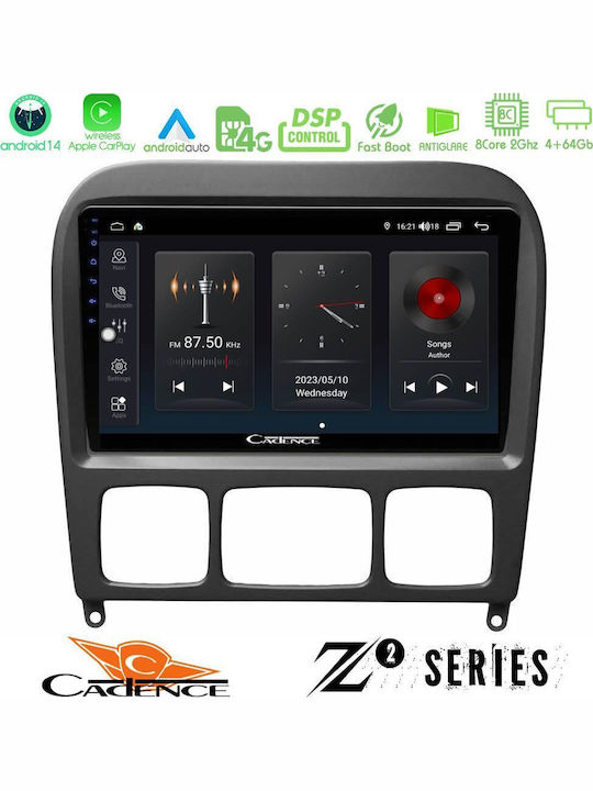 Bizzar Car Audio System for Mercedes-Benz S Class 1999-2004 (Bluetooth/USB/WiFi/GPS/Apple-Carplay/Android-Auto) with Touch Screen 9"