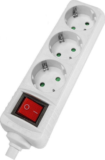 Powertech Πολύπριζο 3 Θέσεων με Διακόπτη Χωρίς Καλώδιο