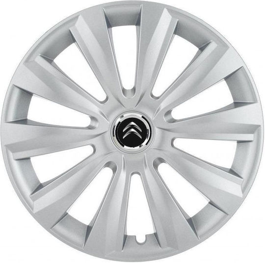 Set Capace De Roți Auto Compatibilitate Citroen 4 Bucăți 15 Gri