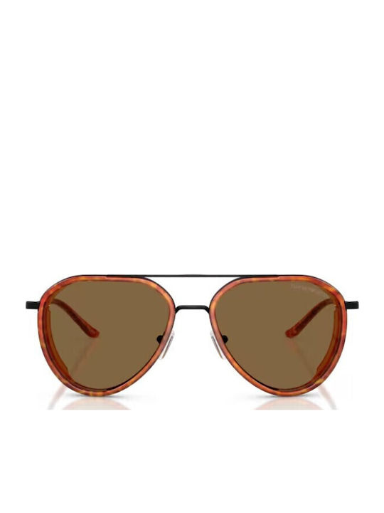 Emporio Armani Men's Sunglasses with Brown Tartaruga Metal Frame and Brown Lens EA2163 3001OR