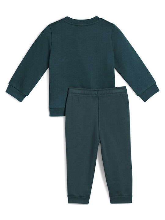 PUMA Kids Sweatpants Set Fl Green Terrain 2pcs Minicats Crew