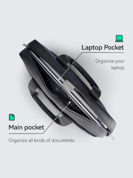 Geantă de umăr tip servietă Mark Ryden material Oxford rezistent la uzură impermeabilă potrivită pentru laptop de 15.6 inci rezistentă la șocuri neagră