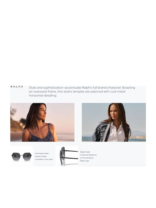 Ralph Lauren Feminini Ochelari de soare cu Auriu Cadru și Gri Degrade Polarized Lentilă