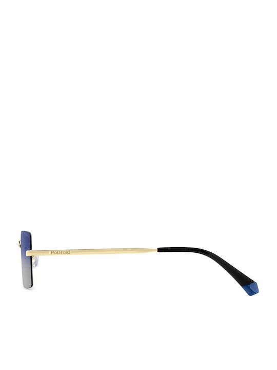 Polaroid Men's Sunglasses with Gold Metal Frame and Blue Polarized Lens PLD6245/S LKS/Z7