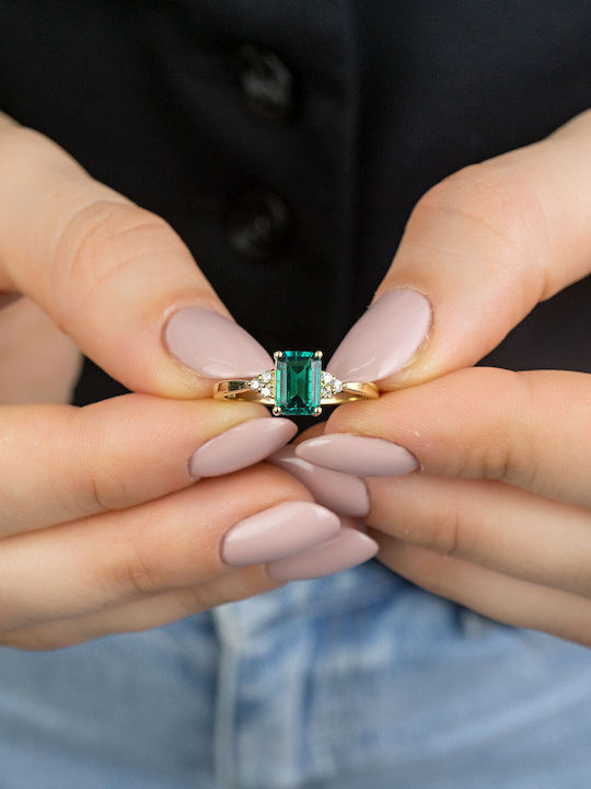 Kiriakos Gofas Single Stone from Gold 18K with Diamond