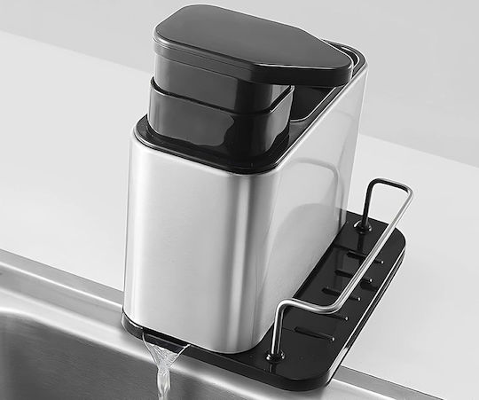 Verk Group Dispenser Bucătărie din Oțel Inoxidabil cu Suport pentru Burete Argintiu 340ml
