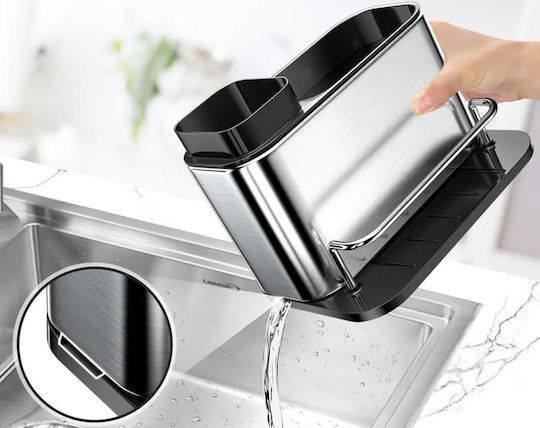 Verk Group Dispenser Bucătărie din Oțel Inoxidabil cu Suport pentru Burete Argintiu 340ml