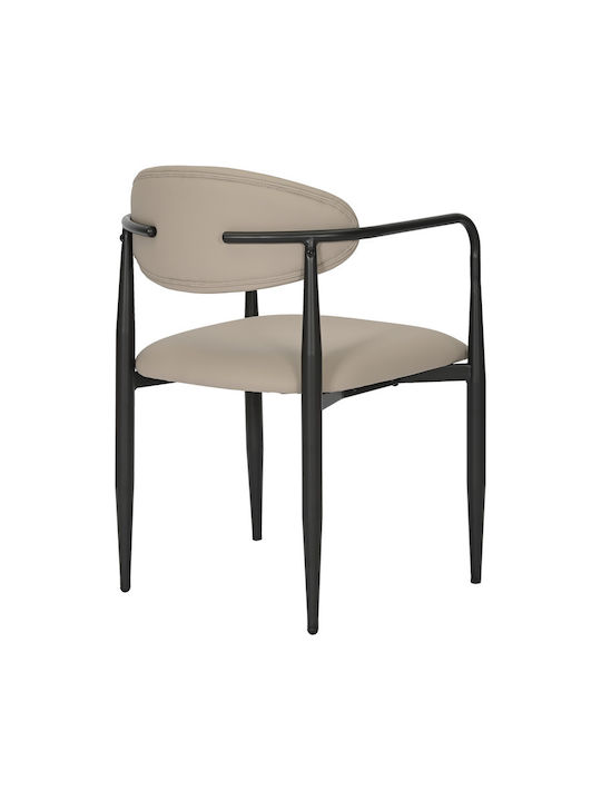 Kalone Dining Room Artificial Leather Chair Grey-beige 56x55x78cm