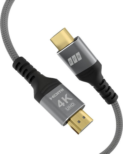 EFB HDMI 2.0 Premium High Speed 4K 60Hz HDR Kabel HDMI-Stecker - HDMI-Stecker 0,5m Grau