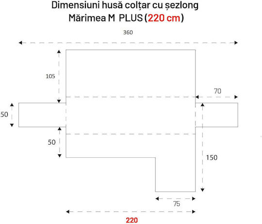 Sofazip Elastische Abdeckung für Ecksofa Rosa 200εκ. 1Stück SZMATC200ROZ