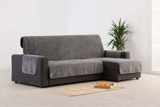 Sofazip Elastic Cover for Corner Sofa Grey 280εκ. 1pcs SZMATCS280VELVETGREY
