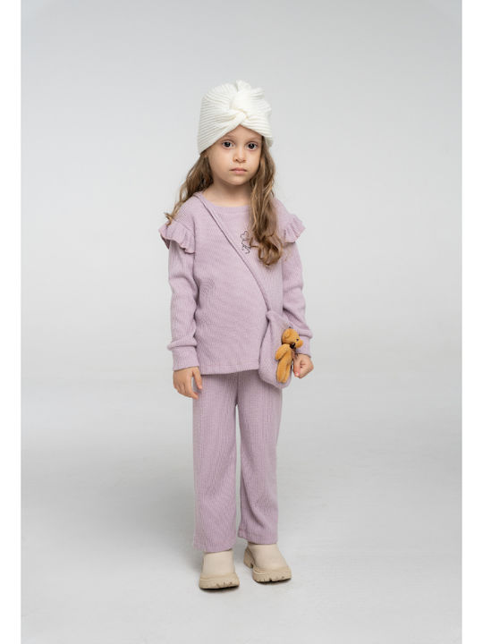 Evita Kinderbekleidungsset mit Flieder Leggings 2 Stück