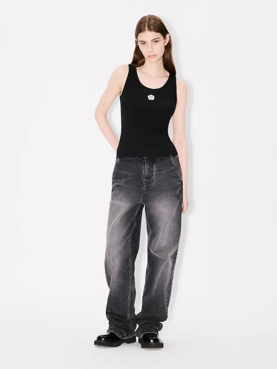 Boke Flower 2.0 Damen Sport Top Ärmellos Schwarz