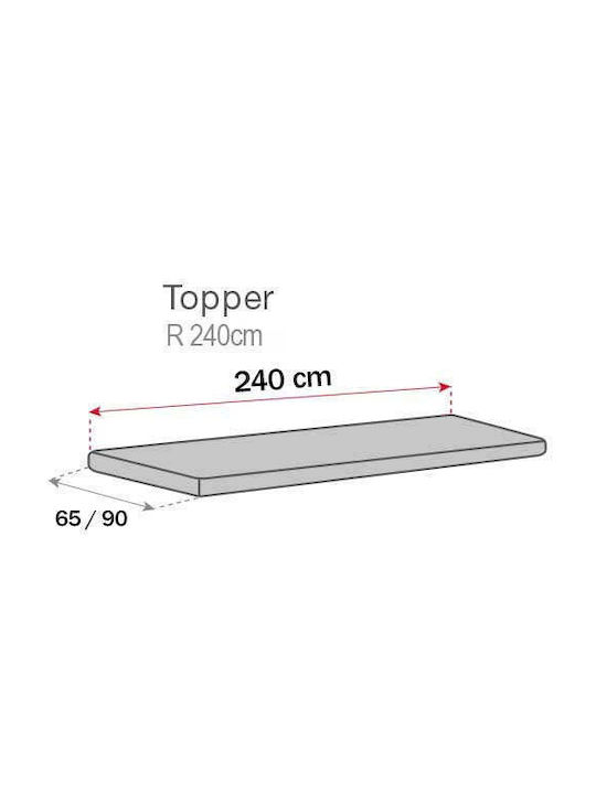 Sofazip Topper Husă Elastică Canapea cu două locuri Gri 65x130cm 1buc