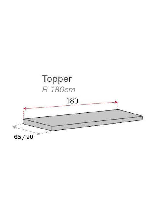 Sofazip Topper Husă Elastică Canapea cu patru locuri Gri 65x200cm 1buc