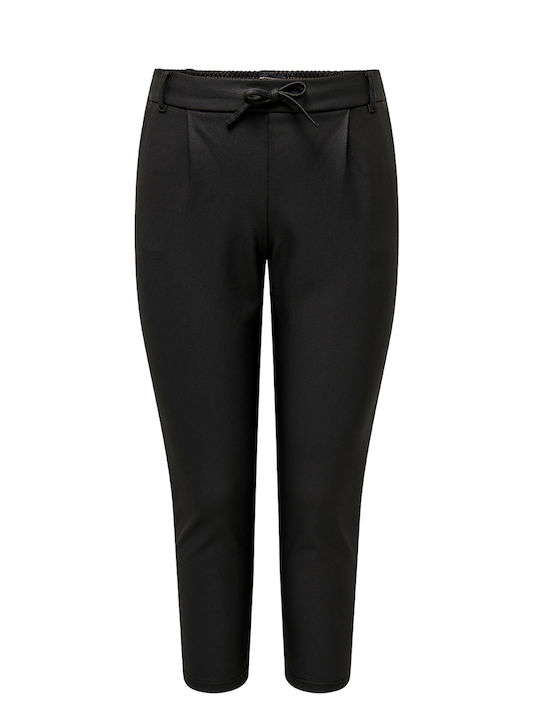 Damen Stoff Hose in Lockere Passform Schwarz
