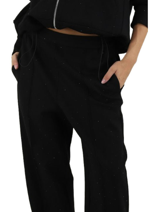 Damen Stoff Hose Nero