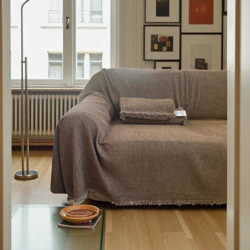 Linea Home Sofa Throw 2 Seater Chenille 180x240cm Mocha