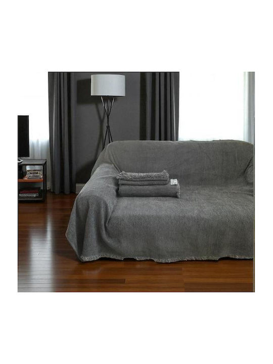 Linea Home Sofa Throw 2 Seater Chenille 180x240cm Grey