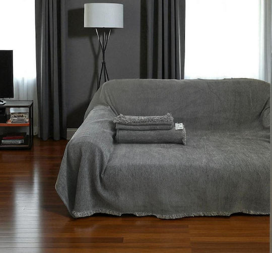 Linea Home Четириместен Диван Покривка П180xМ320см Сива Linea Home Четириместен Диван Покривка П180xМ320см Сива