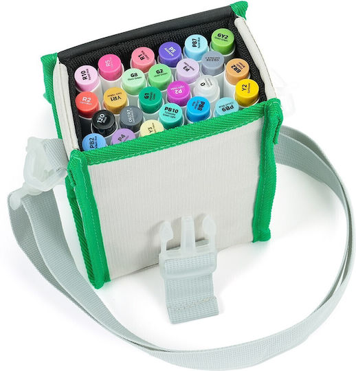Ohuhu Honolulu Brush & Chisel 24 Alcohol Drawing Markers Basic Colors