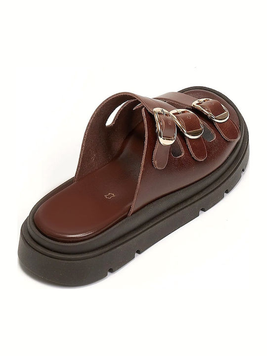 Beatris Leather Brown Sandals