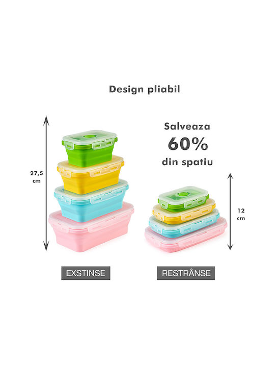 Lunchbox Silikon Mehrfarbig Geeignet für die Mikrowelle 4Stück