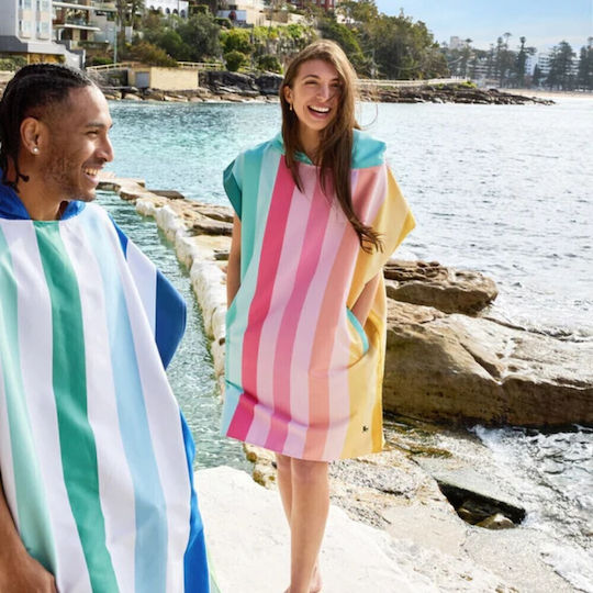 Dock & Bay Poncho Adulți Quickdry Coastal Candy Mediu 70x90 cm