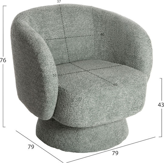 Karlen Hm9592.05 Armchair Swivel Light Green 79x79x76cm