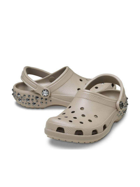 Crocs Classic Studded Saboti Pentru Femei Bej