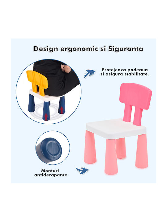 Set Masă cu Scaune pentru Copii pentru Desen Roz