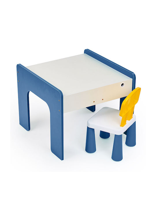 Set Masă cu Scaune pentru Copii pentru Desen Albastru