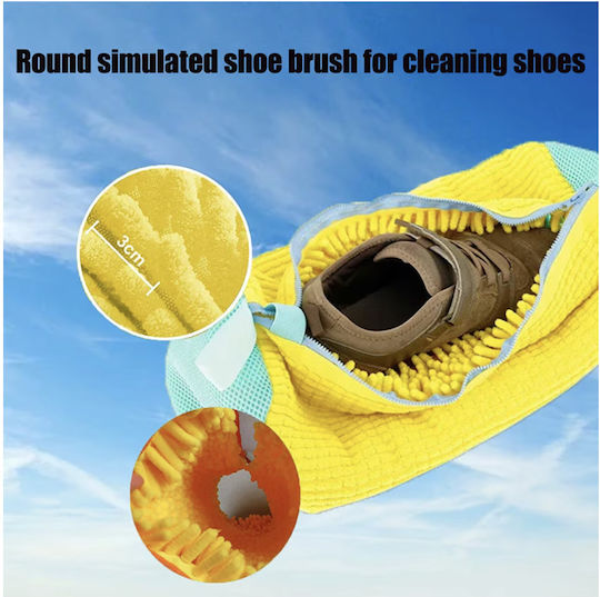 Set 2 Laundry Nets Microfiber Shoe Dryer Quandes Secure Closure Reusable Yellow 39cm*19cm