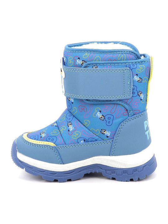 Kids Snow Boots with Velcro Blue
