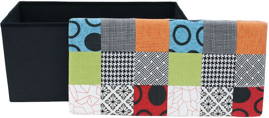 Scaun Taburet Pliabil Cu spațiu de depozitare Multicolored Patches 76x38x38buc Scaun Taburet Pliabil Cu spațiu de depozitare Multicolored Patches 76x38x38buc