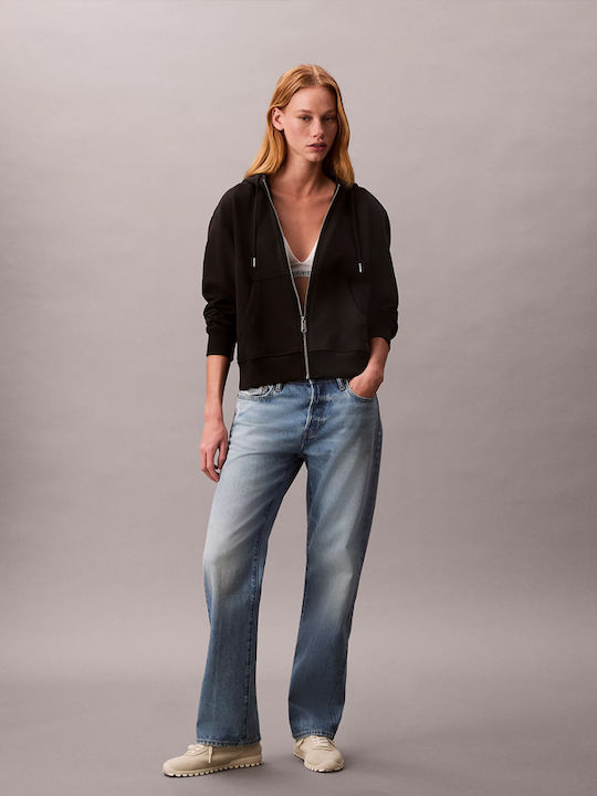 Women's Sweatshirt Jacket Hooded Black